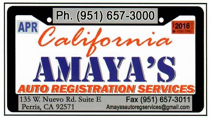 Amayas Auto Registration Services | 135 W Nuevo Rd E, Perris, CA 92571, USA | Phone: (951) 657-3000