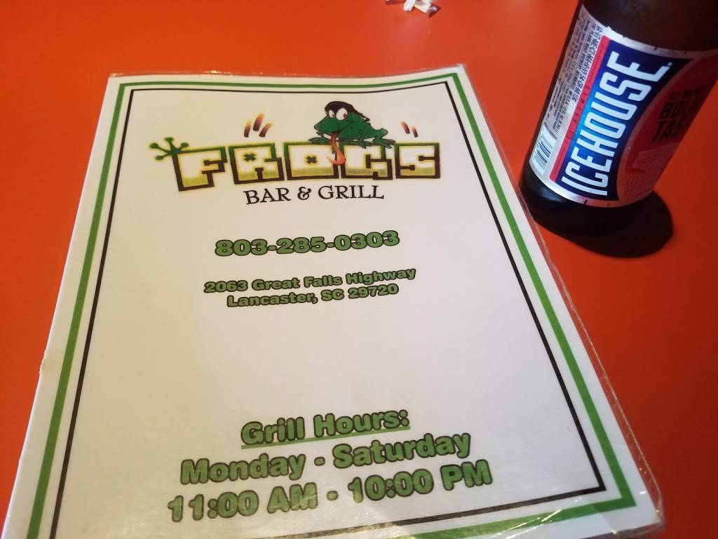 Frogs Bar & Grill | 2063 Great Falls Hwy, Lancaster, SC 29720, USA | Phone: (803) 285-0303