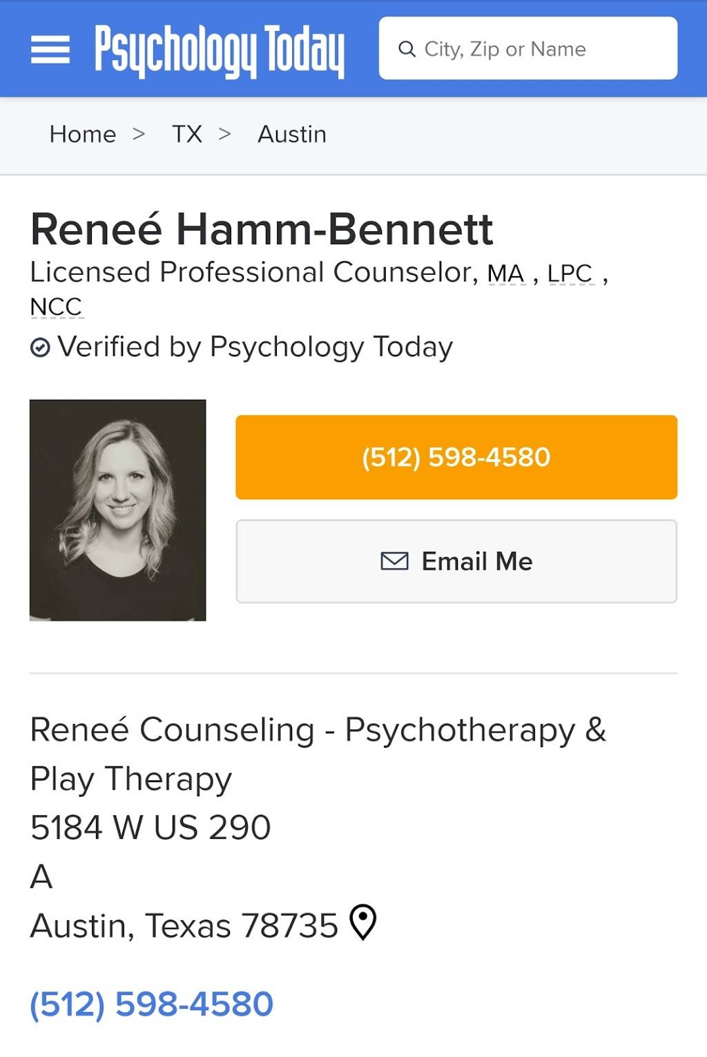 Reneé Counseling | 5184 US-290 ste a, Austin, TX 78735, USA | Phone: (512) 598-4580