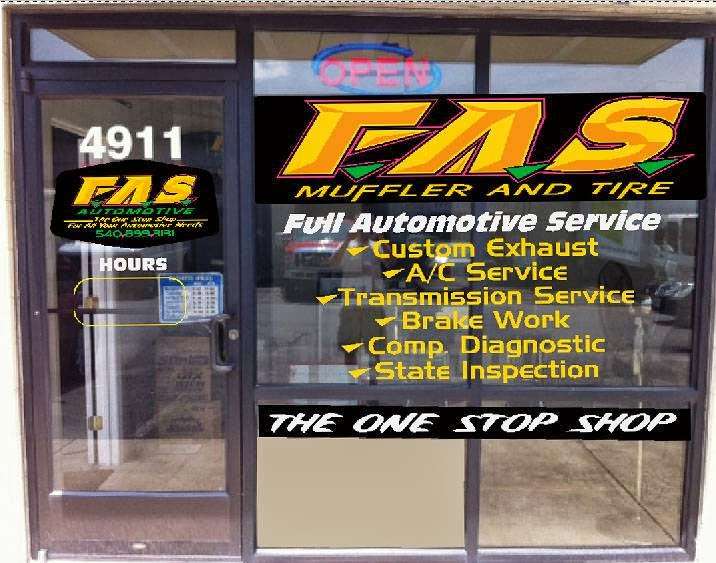 FAS Muffler & Tire Inc | 4911 Trade Center Dr, Fredericksburg, VA 22408, USA | Phone: (540) 899-3131