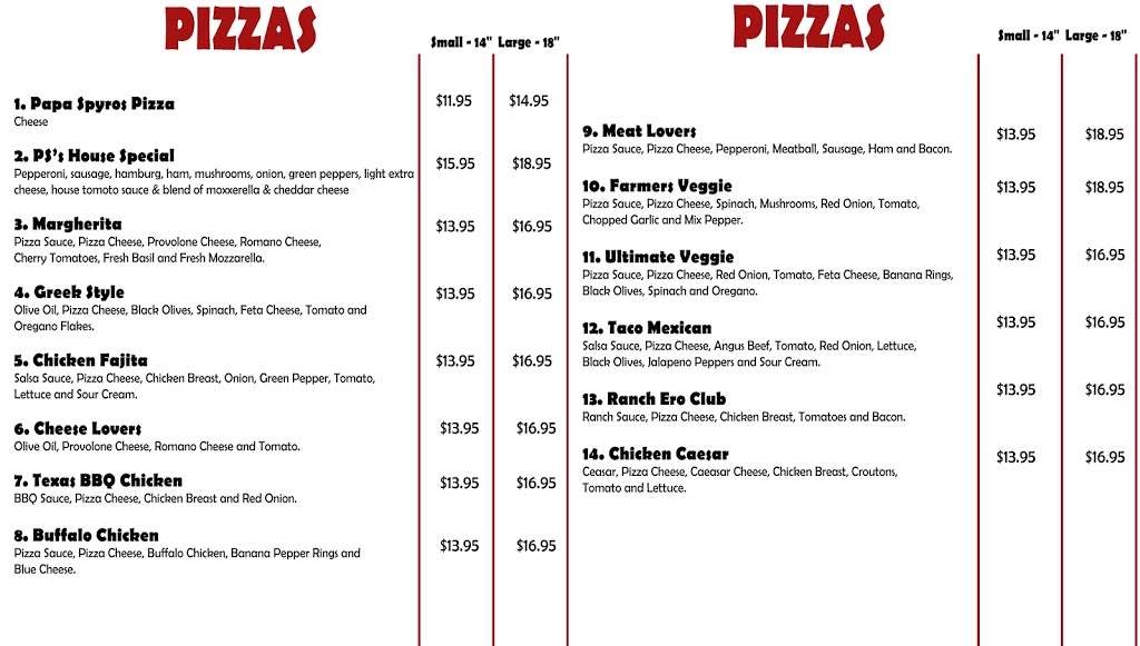 Papa Spyros Pizza | North Attleborough, MA 02760 | Phone: (508) 848-8382