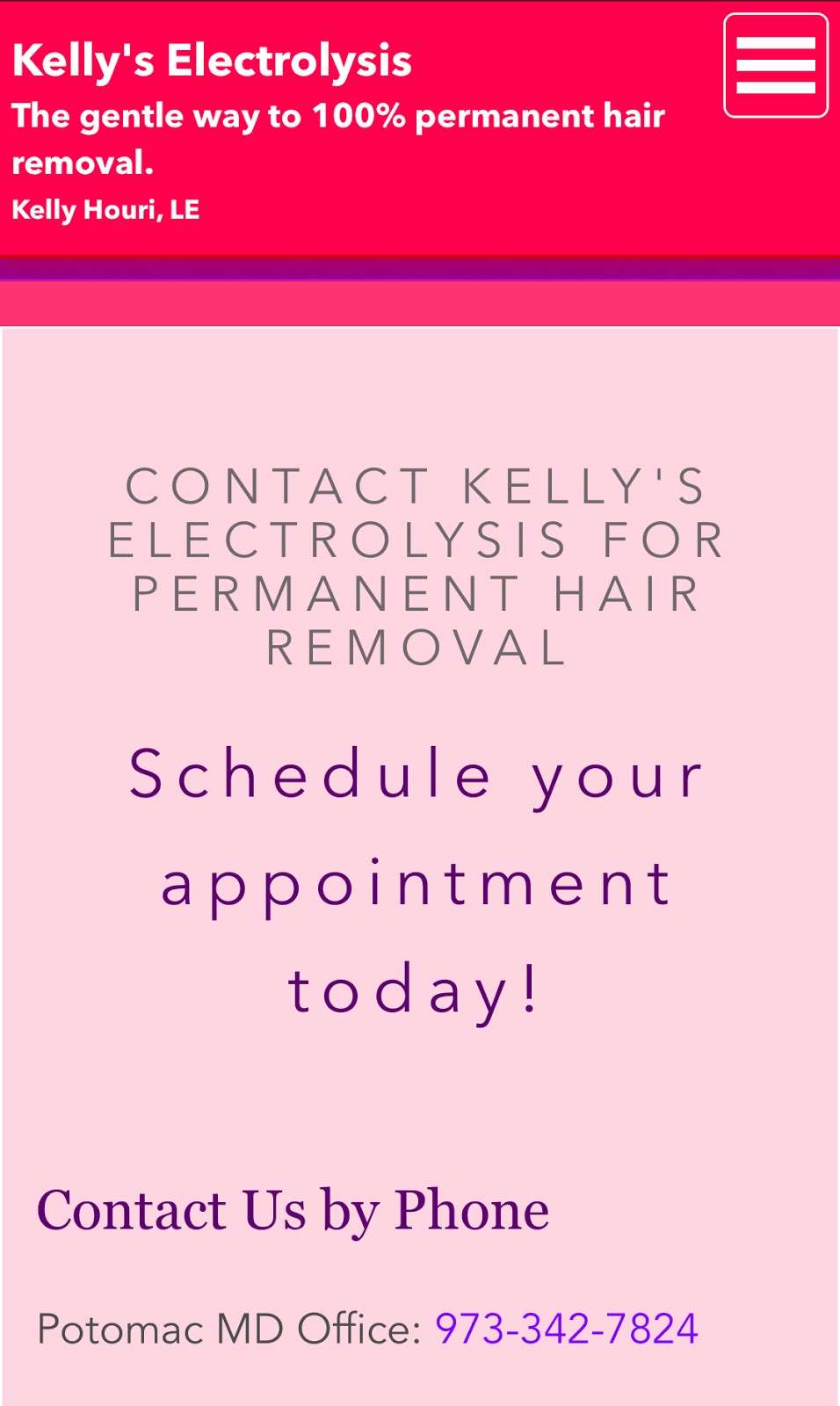 Kellys Electrolysis | 1387 Kersey Ln, Potomac, MD 20854, USA | Phone: (973) 342-7824