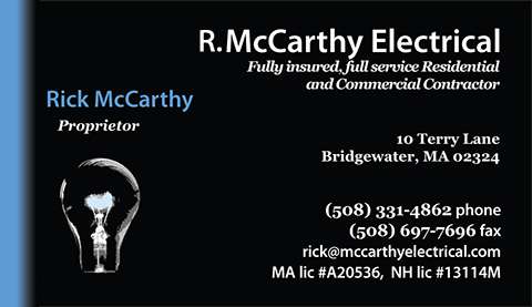 R. McCarthy Electrical | 10 Terry Ln, Bridgewater, MA 02324, USA | Phone: (508) 331-4862