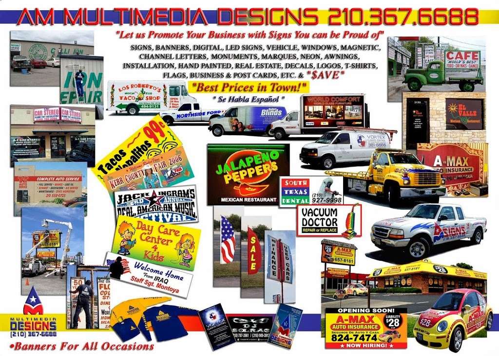 A M Multimedia Designs | 239 Demya Dr, San Antonio, TX 78207, USA | Phone: (210) 367-6688