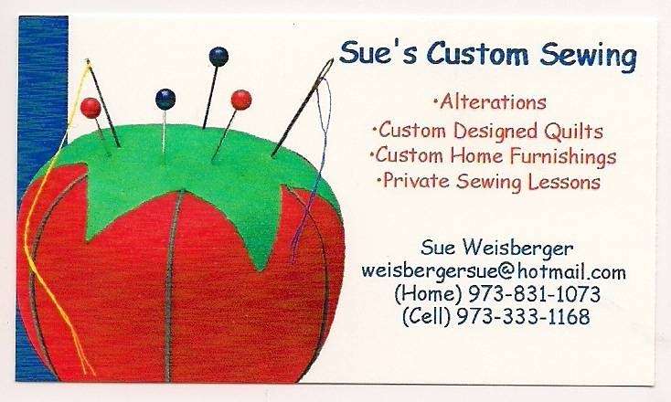 Sues Custom Sewing | 160 Ticonderoga Terrace, Wayne, NJ 07470, USA | Phone: (973) 333-1168