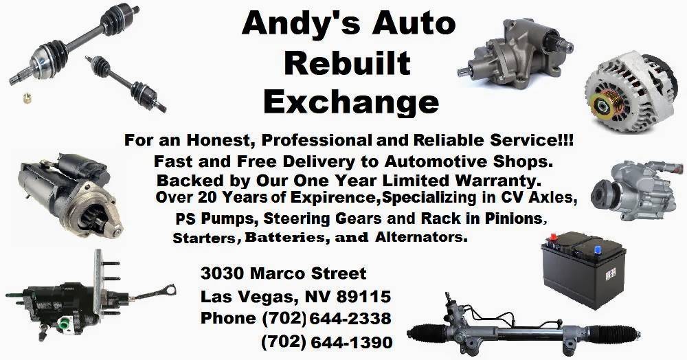 Andys Auto Rebuilt Exchange | 3030 Marco St, Las Vegas, NV 89115, USA | Phone: (702) 644-2338
