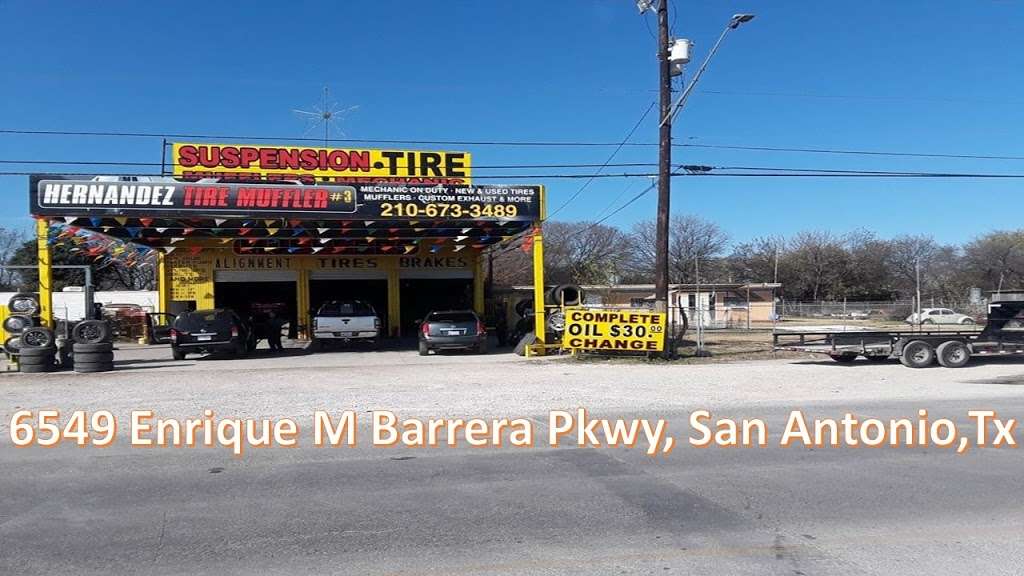 Hernandez Tire & Muffler | 6549 Enrique M. Barrera Pkwy, San Antonio, TX 78227, USA | Phone: (210) 673-3489