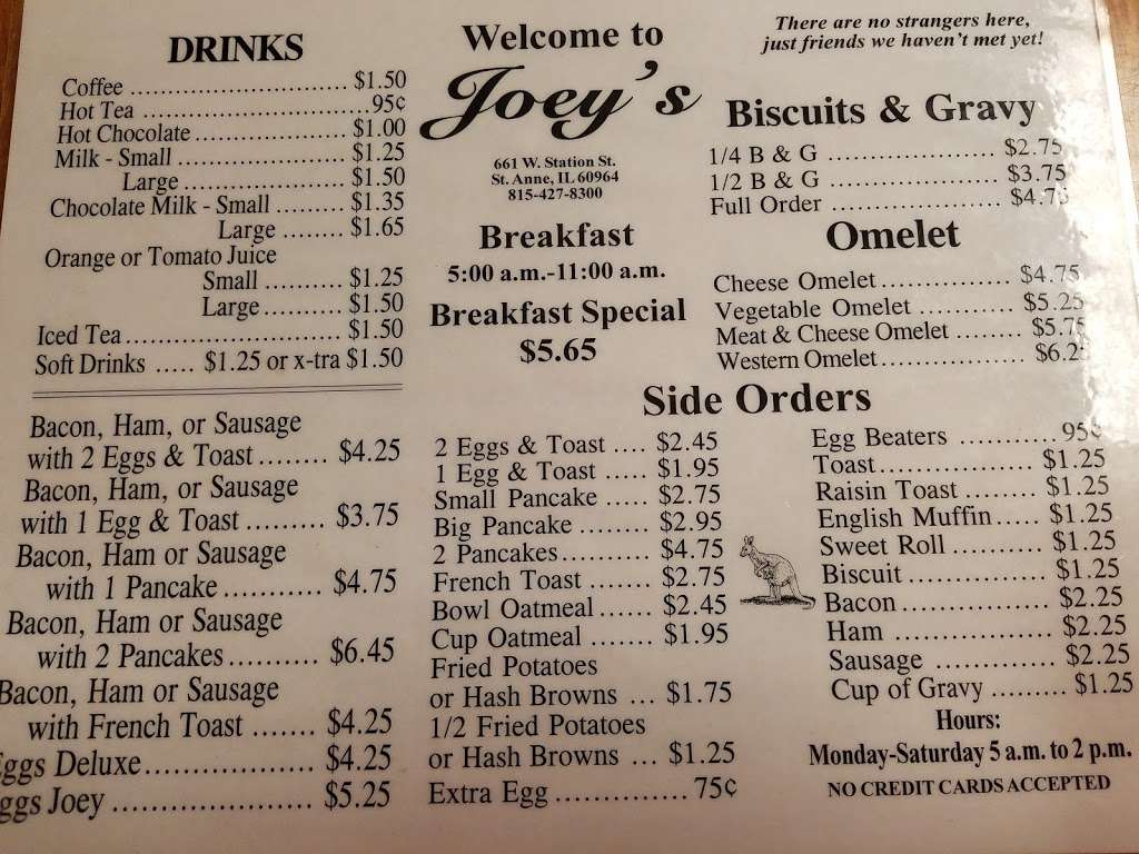 Joeys | 661 W Station St, St Anne, IL 60964, USA | Phone: (815) 427-8300