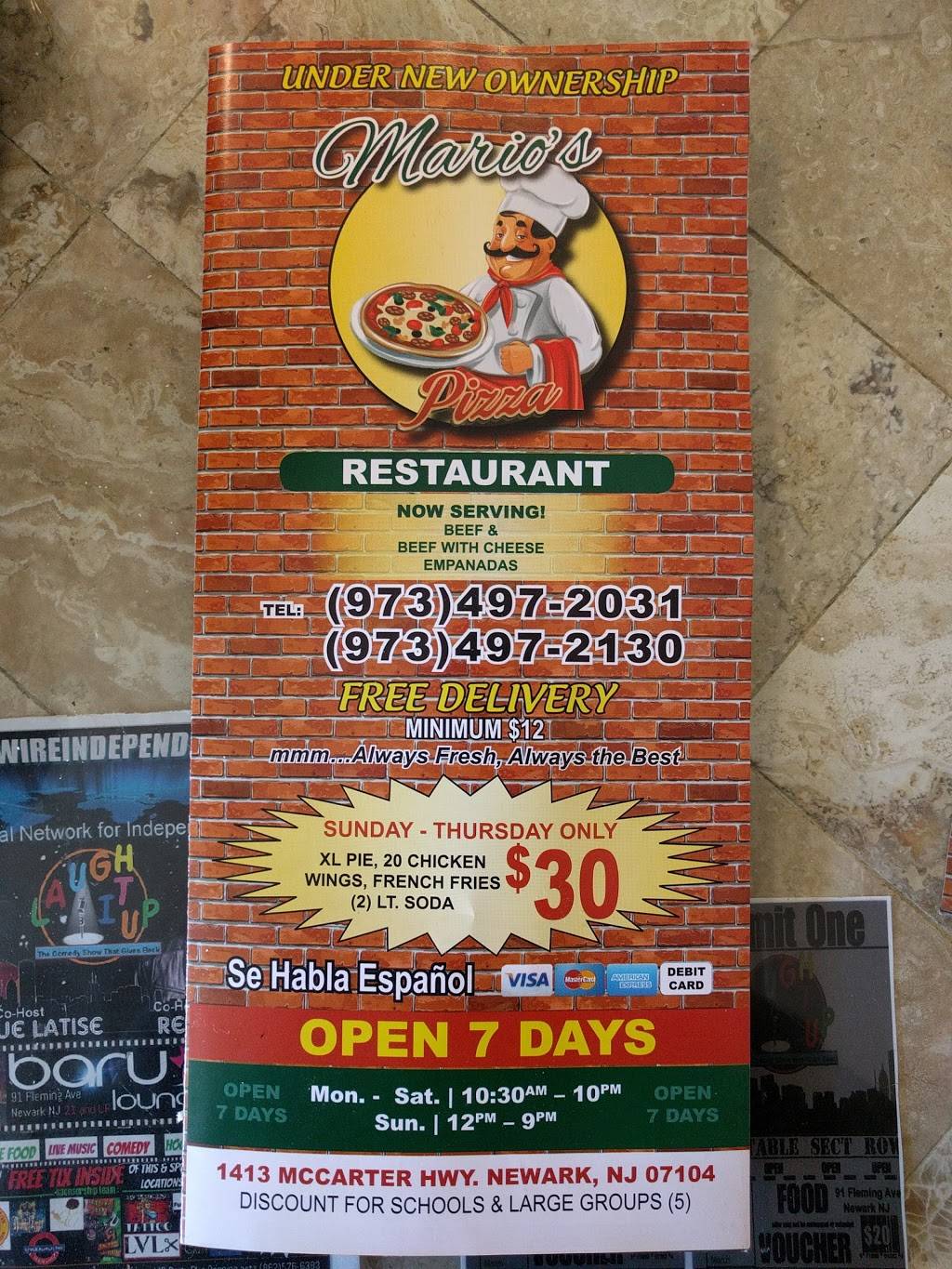 Mario’s pizza | 1413 McCarter Hwy, Newark, NJ 07104, USA | Phone: (973) 497-2031