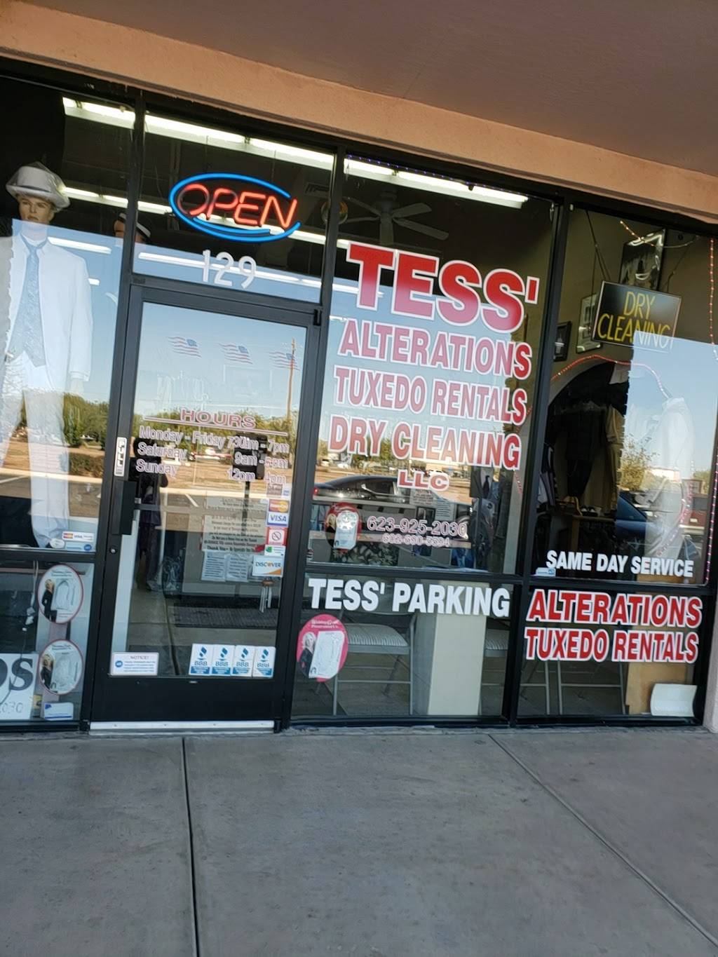 Tess Alterations & Tuxedo Rental & Drycleaning | 965 E Van Buren St Suite 129, Avondale, AZ 85323, USA | Phone: (623) 925-2030