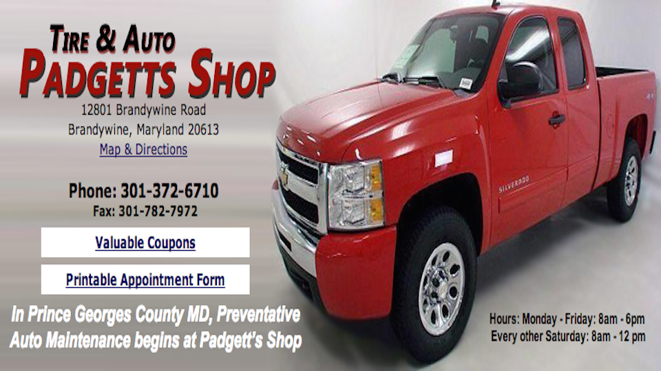 Padgetts Tire & Auto Shop | 12801 Brandywine Rd, Brandywine, MD 20613, USA | Phone: (301) 372-6710