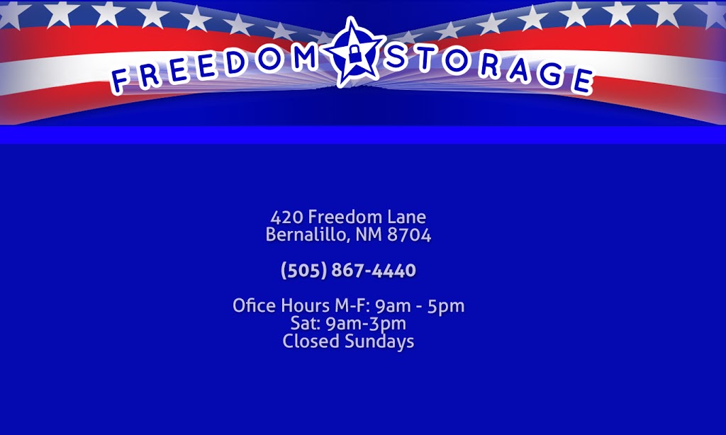 Freedom Storage | 420 Freedom Ln, Bernalillo, NM 87004, USA | Phone: (505) 867-4440