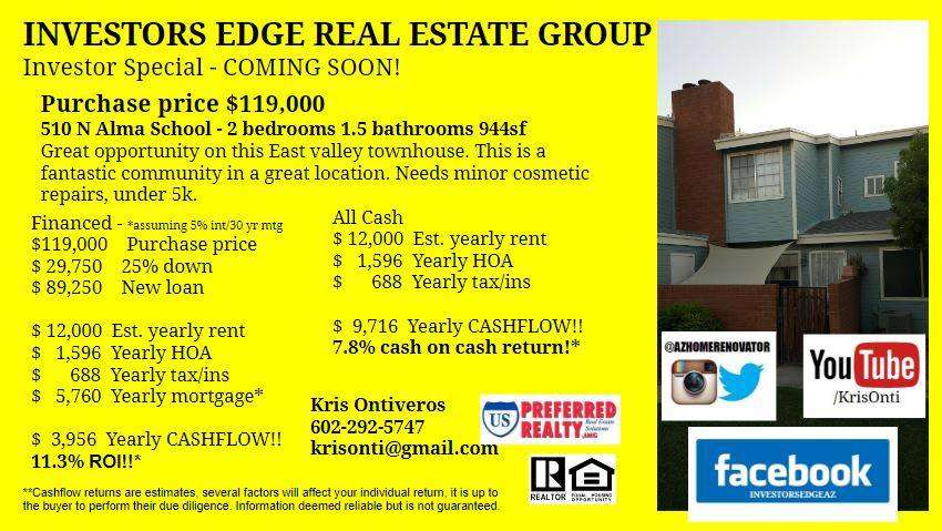 Investors Edge Real Estate | 1255 W Baseline Rd a182, Mesa, AZ 85202, USA | Phone: (480) 900-6347