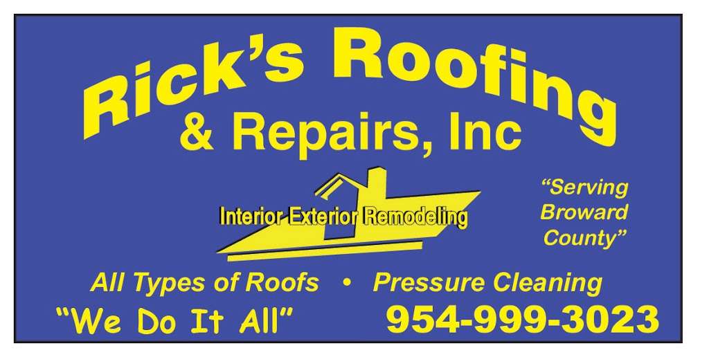 Ricks Roofing and Repairs | 4433 SW 27th Terrace, Fort Lauderdale, FL 33312, USA | Phone: (954) 999-3023