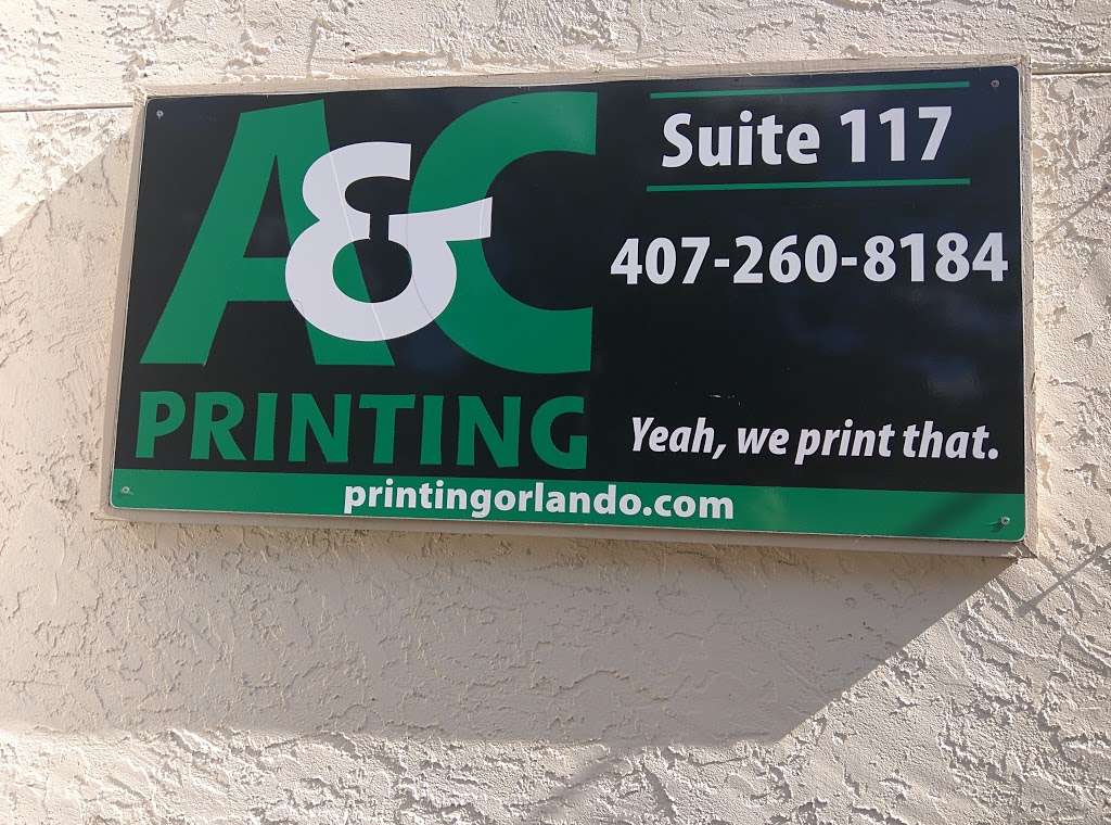 A & C Printing | 174 Semoran Commerce Pl #117, Apopka, FL 32703, USA | Phone: (407) 260-8184