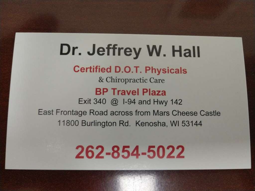 Hall Certified DOT Physicals and Chiropractic Center | 11800 Burlington Rd, Kenosha, WI 53144, United States | Phone: (262) 233-8858