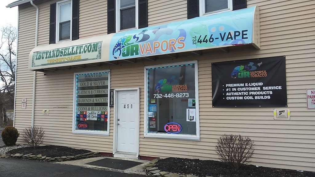 JR Vapors | 451 NJ-33, Millstone, NJ 08535, USA | Phone: (732) 446-8273