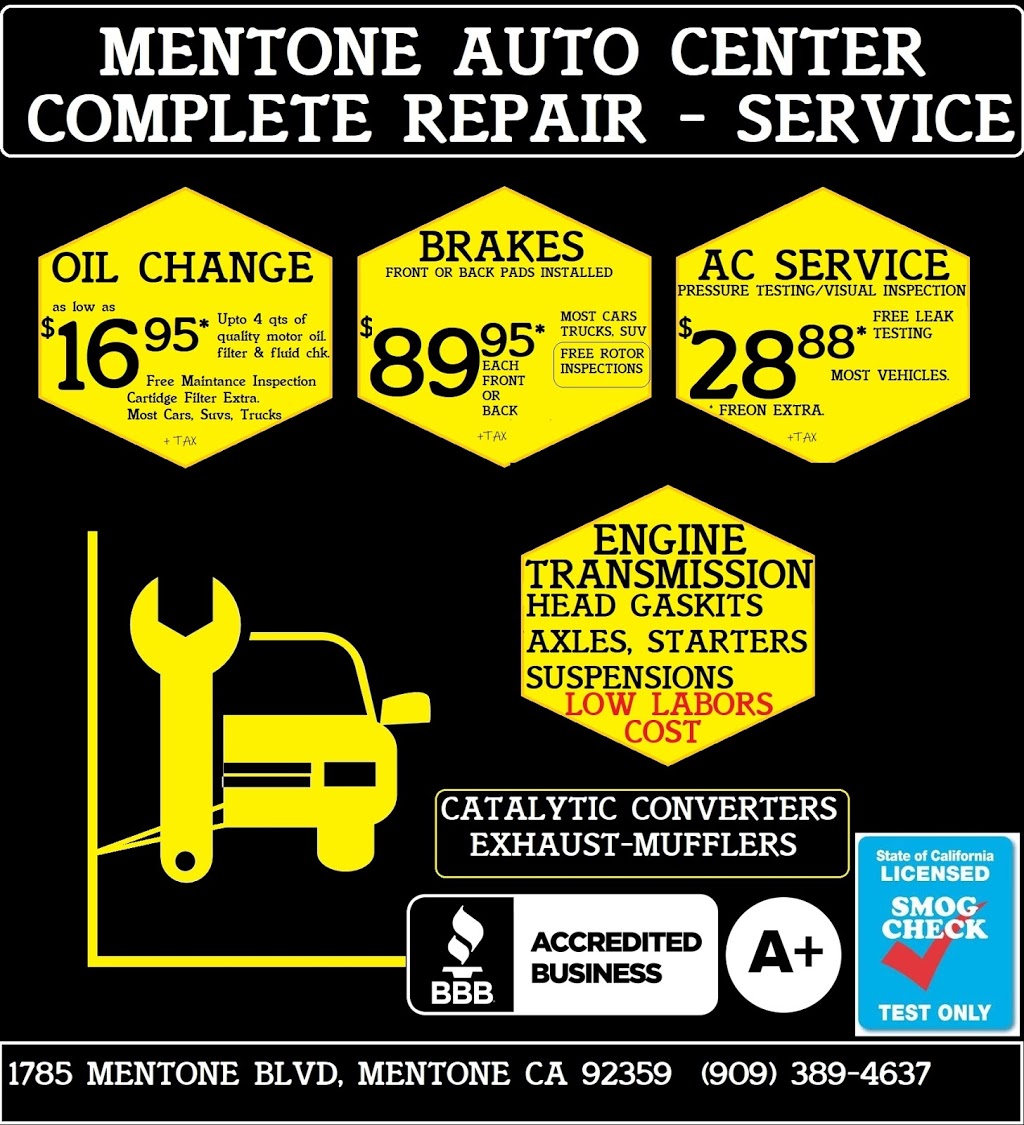 Mentone Auto Center- Repair & Mufler | 1765 Mentone Blvd, Mentone, CA 92359 | Phone: (909) 389-4637