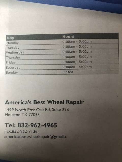 Americas Best Wheel repair - Rims Restorations Houston TX & Rep | 1499 N Post Oak Rd, Houston, TX 77055, USA | Phone: (346) 420-2977