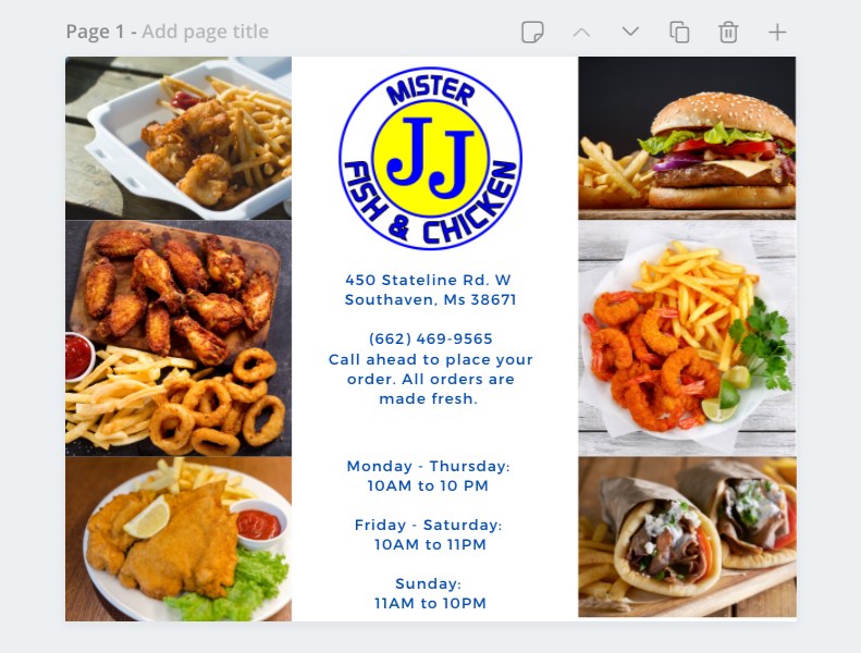 Mister JJ Fish & Chicken | 450 Stateline Rd W, Southaven, MS 38671 | Phone: (662) 469-9565