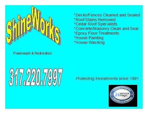 ShineWorks Powerwash and Restoration, LLC | 7269 Oakbay Dr, Noblesville, IN 46062, USA | Phone: (317) 220-7997