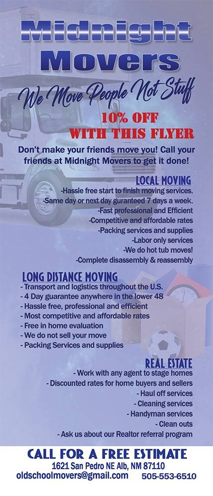 Midnite Movers | 1621 San Pedro Dr NE, Albuquerque, NM 87110, USA | Phone: (505) 553-6510