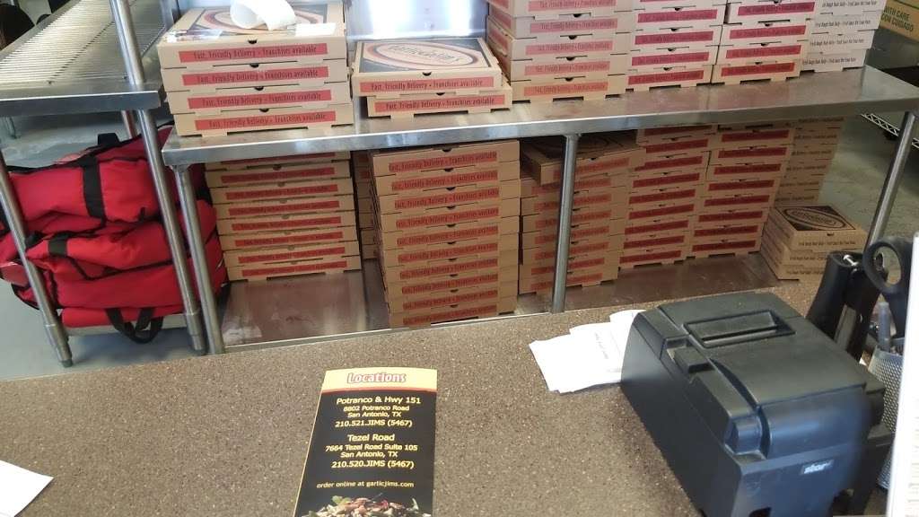 Garlic Jims Famous Gourmet Pizza | 7664 Tezel Rd #105, San Antonio, TX 78250, USA | Phone: (210) 520-5467