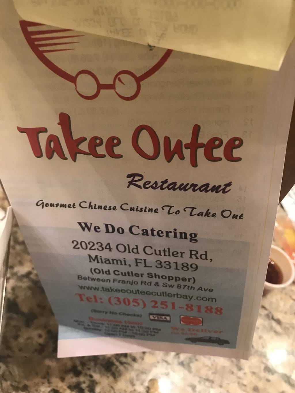 Takee Outee - Cutler Bay | 20234 Old Cutler Rd, Cutler Bay, FL 33189, USA | Phone: (305) 251-8188