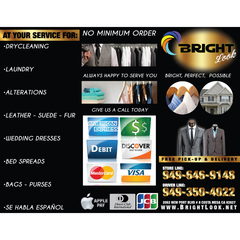 Bright look cleaners and alterations | 2052 Newport Blvd # 8, Costa Mesa, CA 92627, USA | Phone: (949) 646-9148