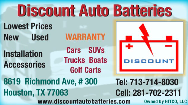 Discount Auto Batteries | 8619 Richmond Ave #300, Houston, TX 77063, USA | Phone: (832) 615-6373