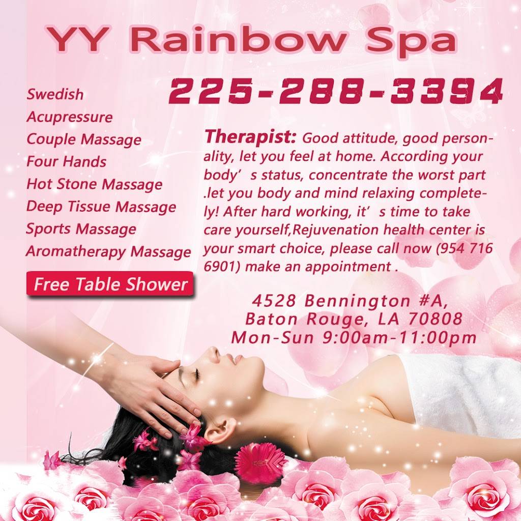 YY Rainbow Spa | 4528 Bennington Ave A, Baton Rouge, LA 70808 | Phone: (225) 288-3394