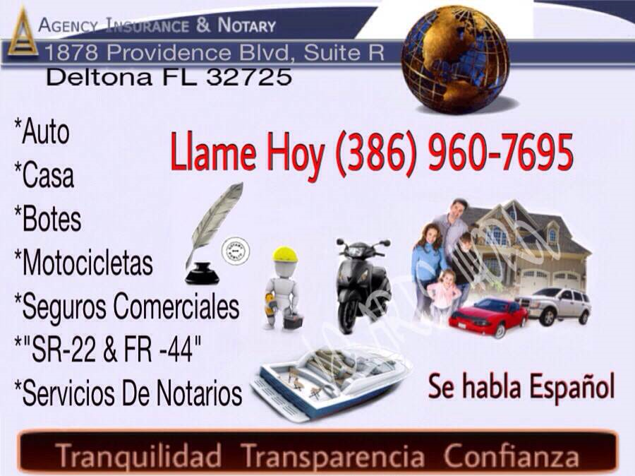 A Agency Insurance & Notary | 1878 Providence Blvd R, Deltona, FL 32725, USA | Phone: (386) 960-7695
