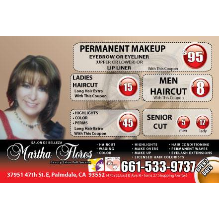 Martha Flores Salon | 37951 47th St E # A13, Palmdale, CA 93552, USA | Phone: (661) 533-9737