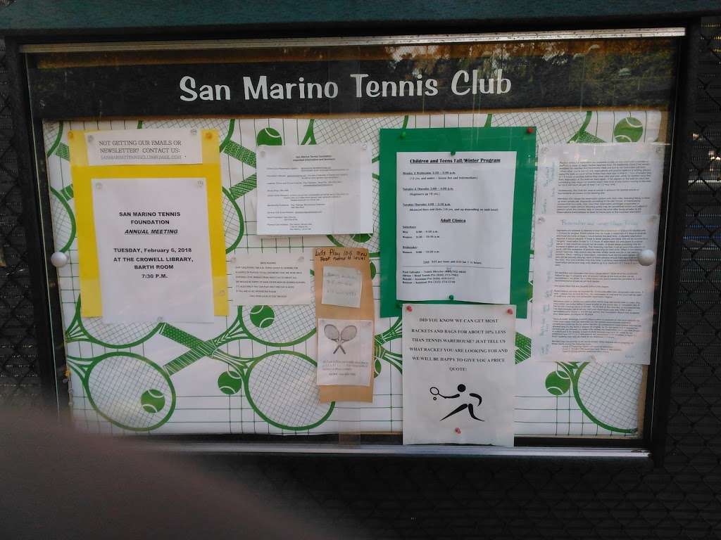 San Marino Tennis Center | 1196 St Albans Rd, San Marino, CA 91108, USA | Phone: (626) 793-1622