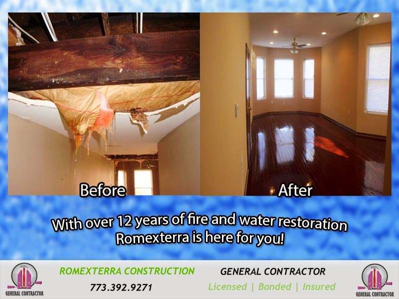 Romexterra Construction Fire and Water Restoration Services | 5003 Chase Ave, Downers Grove, IL 60515, USA | Phone: (312) 549-9620