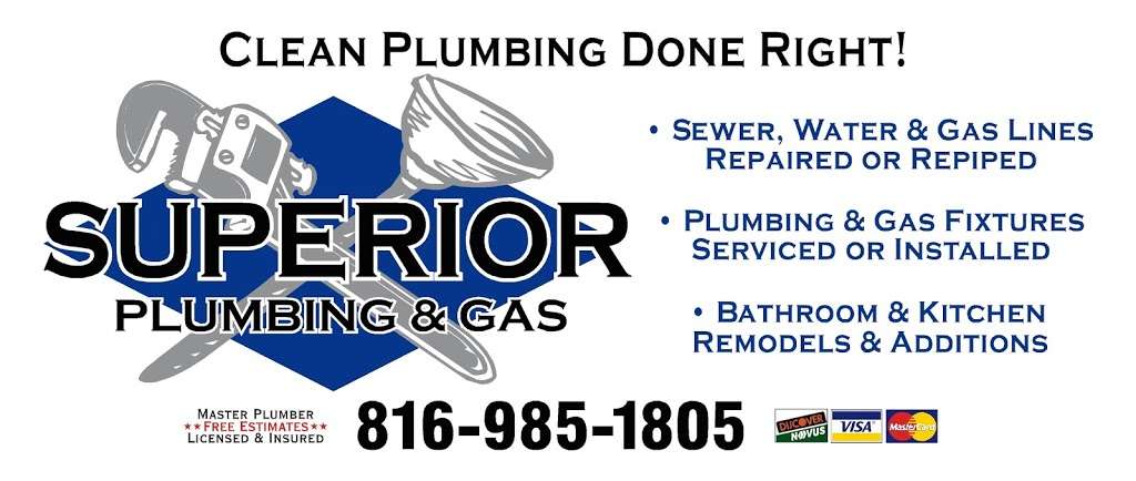 Superior Plumbing & Gas | 8426 Clint Dr, Belton, MO 64012, USA | Phone: (816) 985-1805