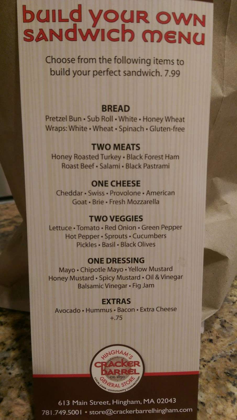 Cracker Barrel | 613 Main St, Hingham, MA 02043 | Phone: (781) 749-5001