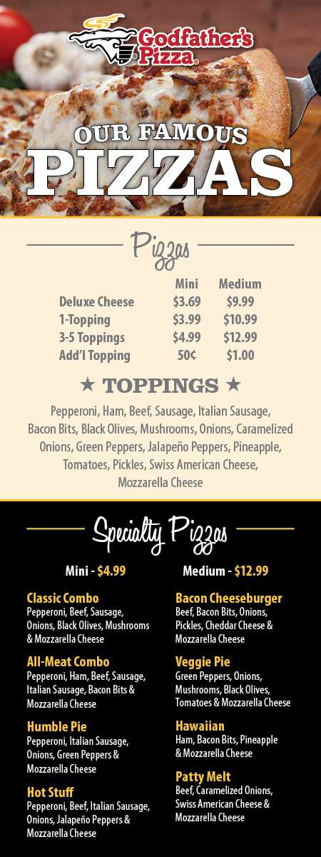 Godfathers Pizza Express | 9571, 2974 Lenwood Rd, Barstow, CA 92311, USA | Phone: (760) 253-4093