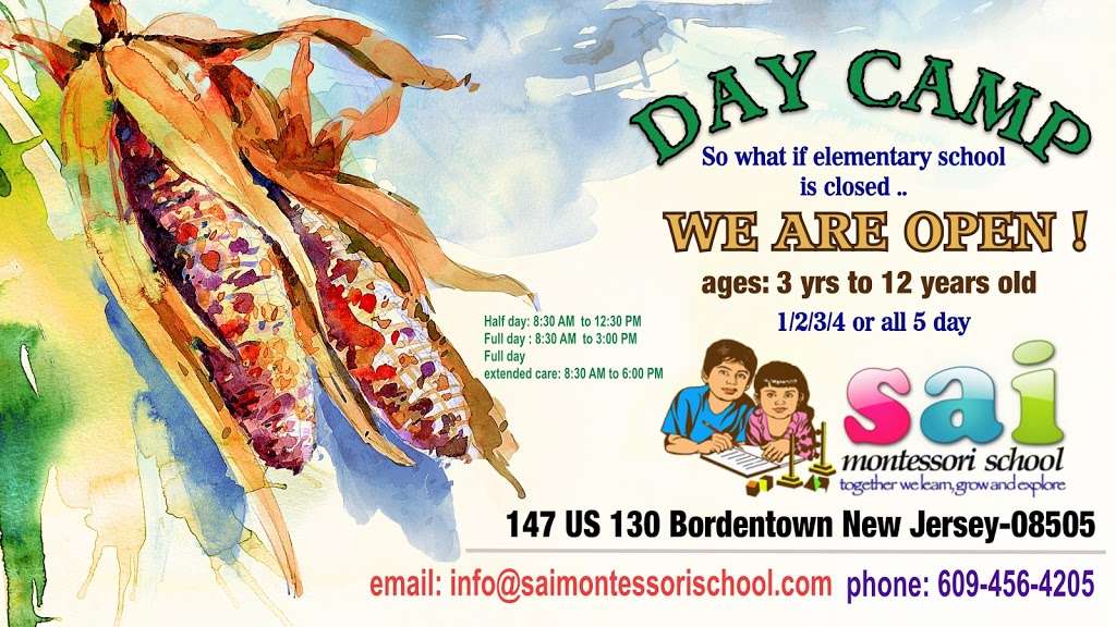 Sai Montessori School | 147 US-130, Bordentown, NJ 08505, USA | Phone: (609) 456-4205