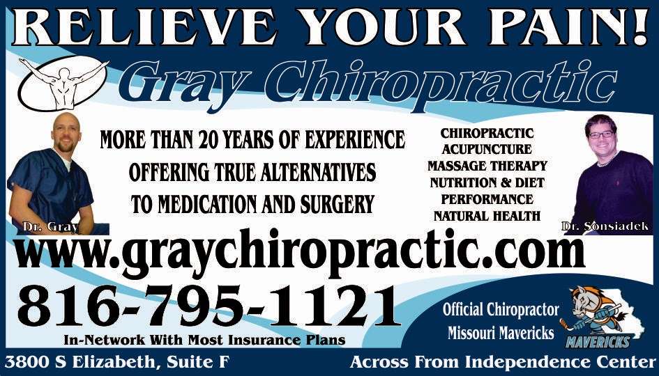 Gray Chiropractic | 3800 S Elizabeth St ste f, Independence, MO 64057, USA | Phone: (816) 795-1121