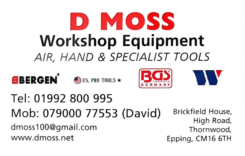 D MOSS workshop equipment | Brickfield House Business Centre, High Rd, Thornwood, thornwood epping CM16 6TH, UK | Phone: 01992 800995