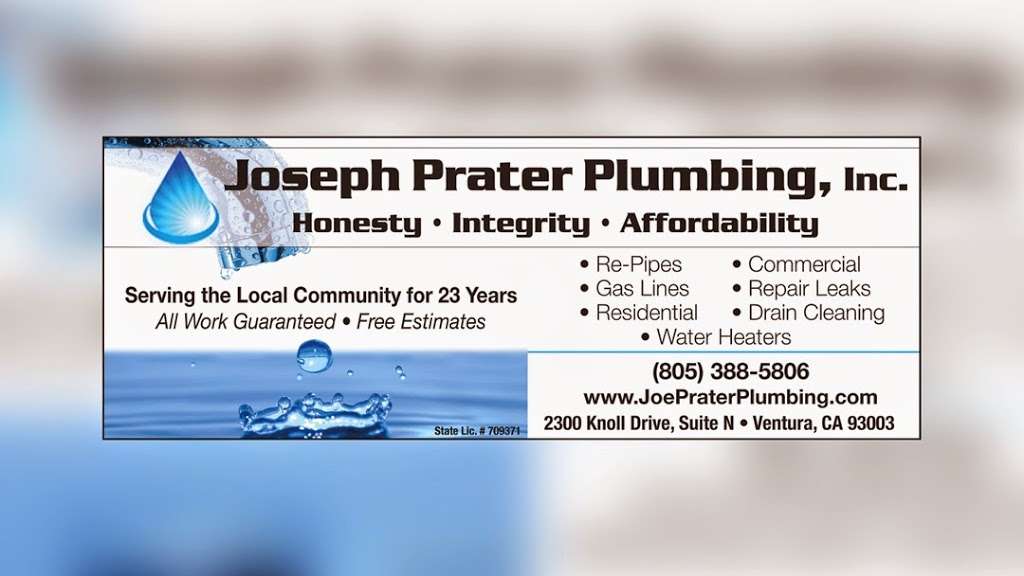 Joseph Prater Plumbing, Inc. | 1630 Nelson Pl, Oxnard, CA 93033, USA | Phone: (805) 388-5806