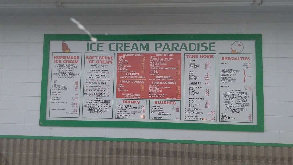 Ice Cream Paradise | 1416 W South St, Lebanon, IN 46052, USA | Phone: (765) 482-4558