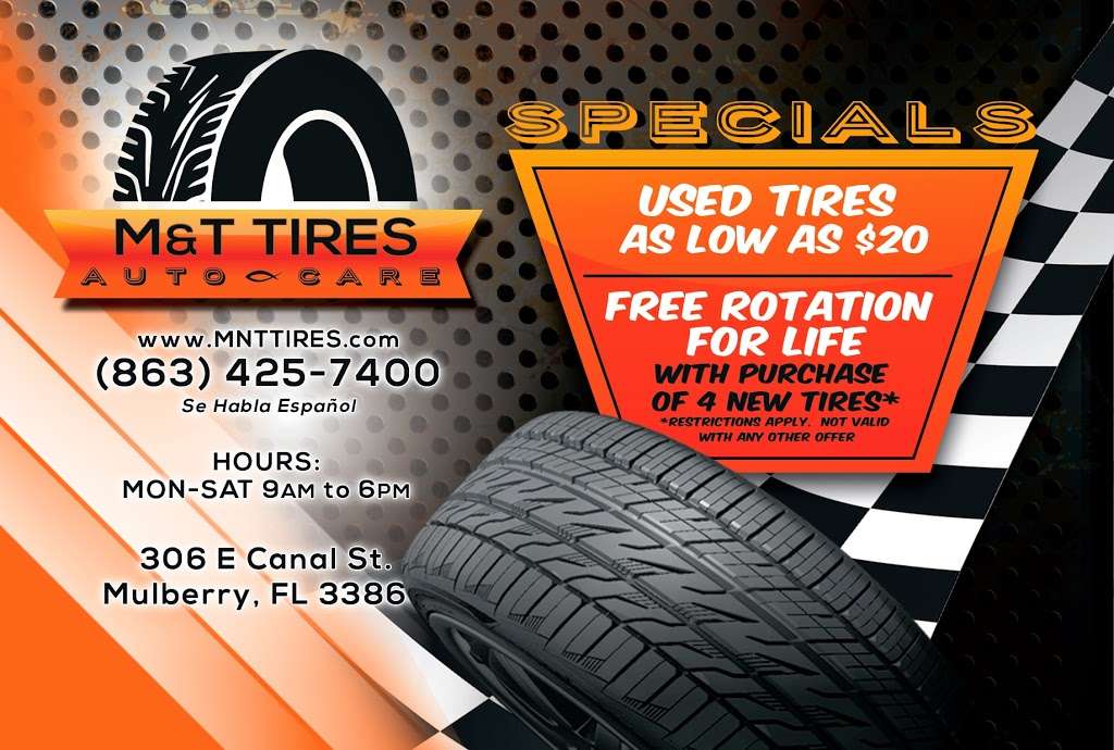 M & T Tire Shop & Auto Repair | 306 E Canal St, Mulberry, FL 33860, USA | Phone: (863) 425-7400