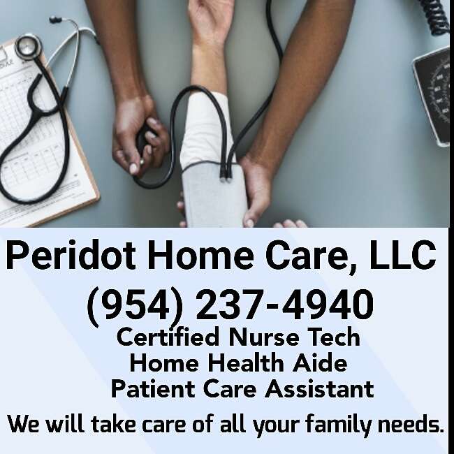 Peridot Home Care, LLC | 4747 N Ocean Dr #220, Lauderdale-By-The-Sea, FL 33308 | Phone: (954) 237-4940