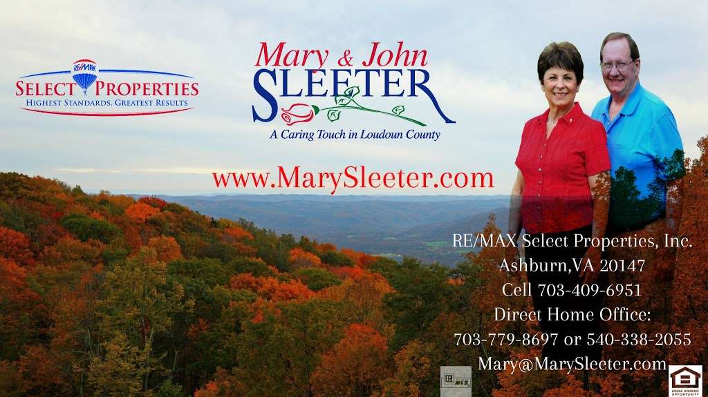 Mary Sleeter - RE/MAX Select Properties, Inc. | 20937 Ashburn Rd #200, Ashburn, VA 20147, USA | Phone: (703) 779-8697