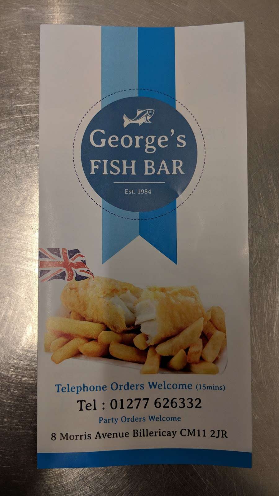 Georges Fish Bar | 8 Morris Ave, Billericay CM11 2JR, UK | Phone: 01277 626332
