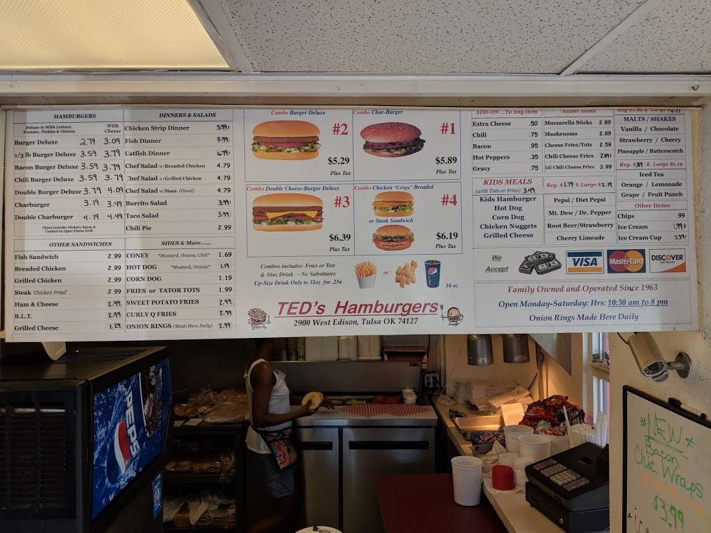Teds Hamburgers | 2900 W Edison St, Tulsa, OK 74127, USA | Phone: (918) 582-9465