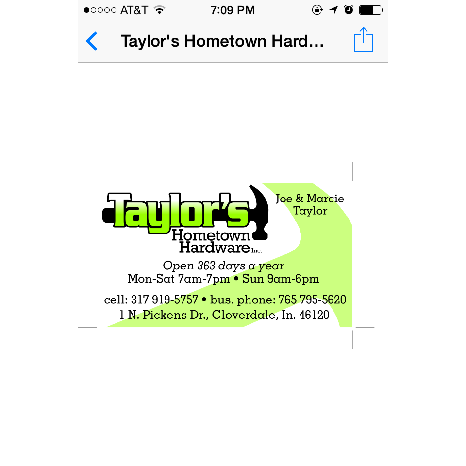 Taylors Hometown Hardware Inc. | 1 Pickens Drive, Cloverdale, IN 46120, USA | Phone: (765) 795-5620