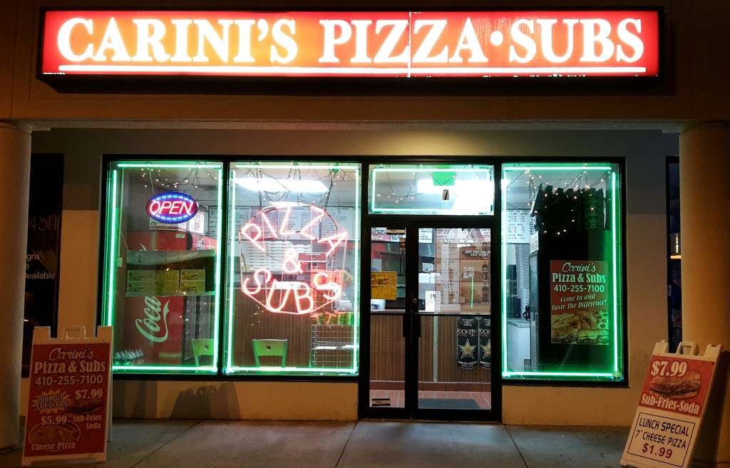 Carinis Pizza and Subs Pasadena | 8894 Fort Smallwood Rd #7, Pasadena, MD 21122 | Phone: (410) 255-7100